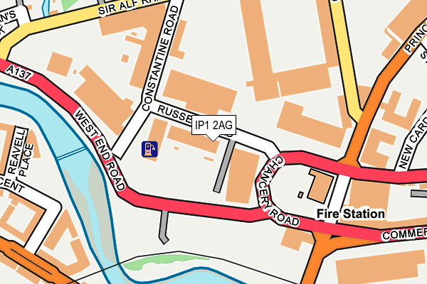 IP1 2AG map - OS OpenMap – Local (Ordnance Survey)