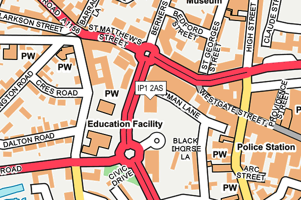 IP1 2AS map - OS OpenMap – Local (Ordnance Survey)