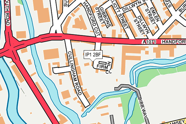 IP1 2BF map - OS OpenMap – Local (Ordnance Survey)
