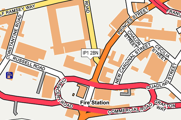 IP1 2BN map - OS OpenMap – Local (Ordnance Survey)