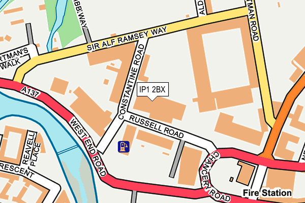 IP1 2BX map - OS OpenMap – Local (Ordnance Survey)