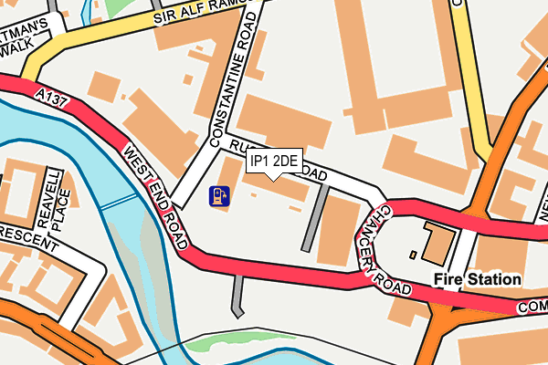 IP1 2DE map - OS OpenMap – Local (Ordnance Survey)