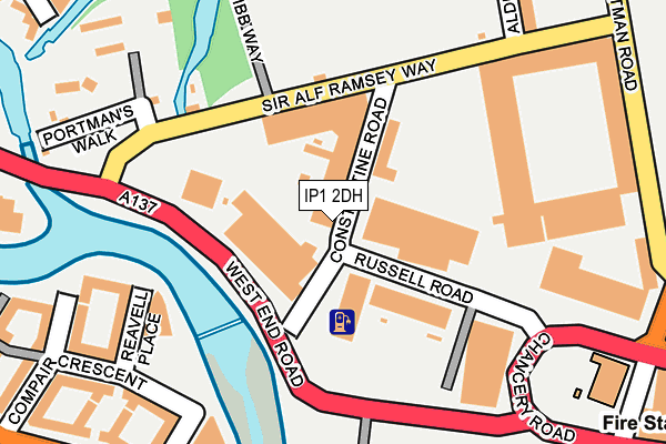 IP1 2DH map - OS OpenMap – Local (Ordnance Survey)