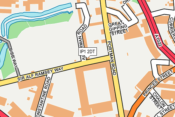 IP1 2DT map - OS OpenMap – Local (Ordnance Survey)