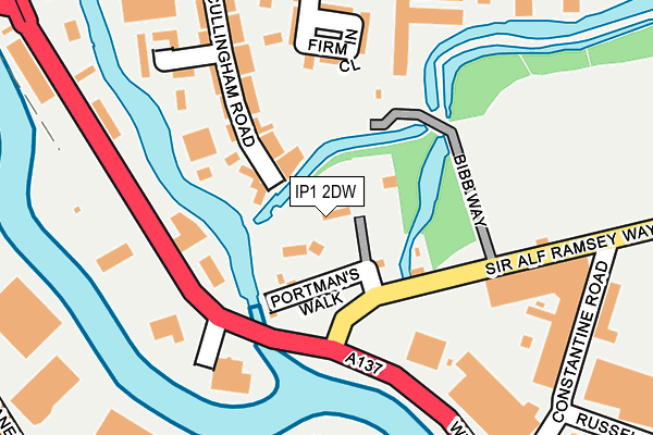 IP1 2DW map - OS OpenMap – Local (Ordnance Survey)