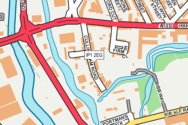 IP1 2EG map - OS OpenMap – Local (Ordnance Survey)