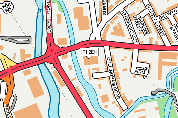 IP1 2EH map - OS OpenMap – Local (Ordnance Survey)