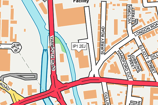 IP1 2EJ map - OS OpenMap – Local (Ordnance Survey)