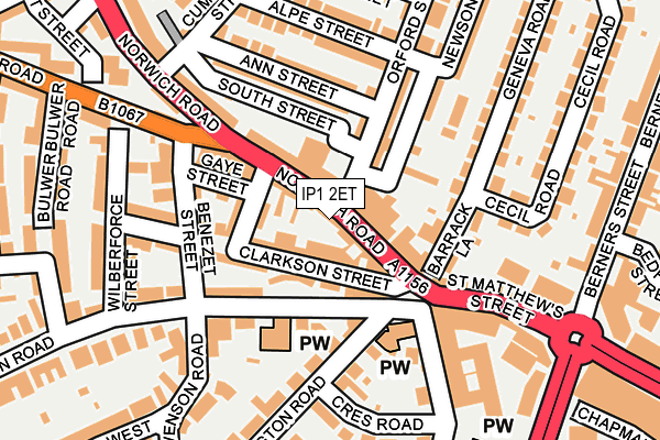 IP1 2ET map - OS OpenMap – Local (Ordnance Survey)