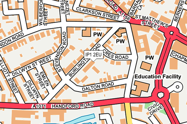 IP1 2EU map - OS OpenMap – Local (Ordnance Survey)