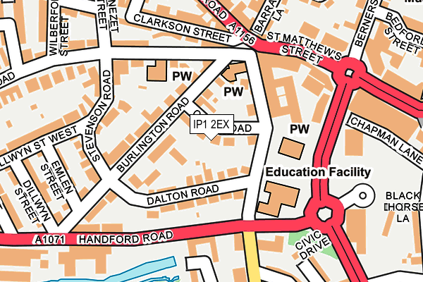 IP1 2EX map - OS OpenMap – Local (Ordnance Survey)