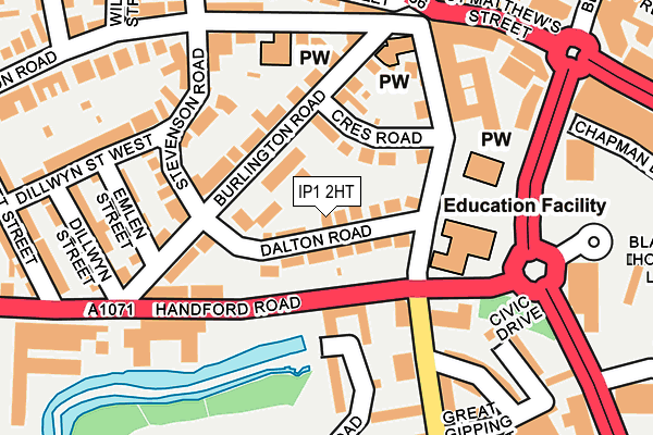 IP1 2HT map - OS OpenMap – Local (Ordnance Survey)