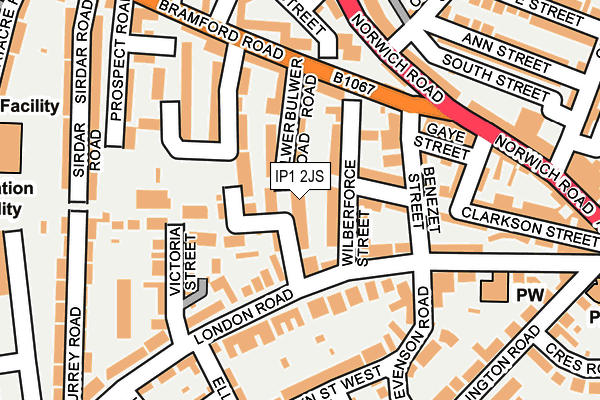 IP1 2JS map - OS OpenMap – Local (Ordnance Survey)
