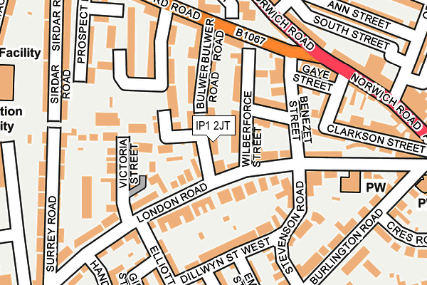 IP1 2JT map - OS OpenMap – Local (Ordnance Survey)