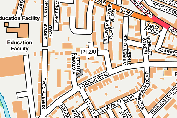 IP1 2JU map - OS OpenMap – Local (Ordnance Survey)