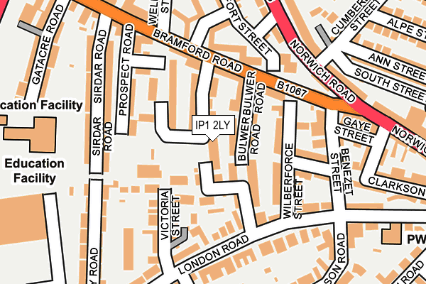 IP1 2LY map - OS OpenMap – Local (Ordnance Survey)