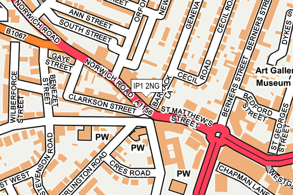 IP1 2NG map - OS OpenMap – Local (Ordnance Survey)
