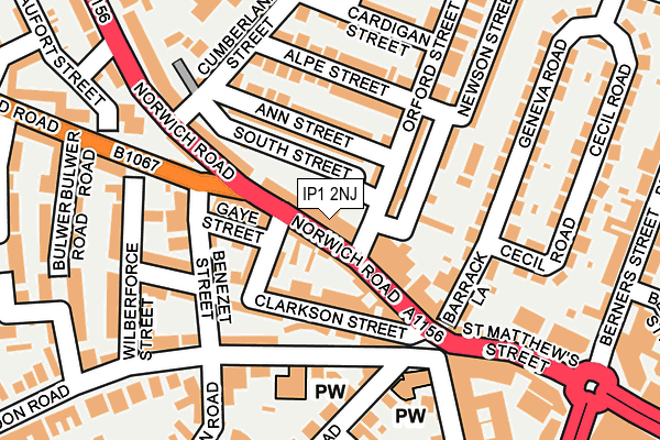IP1 2NJ map - OS OpenMap – Local (Ordnance Survey)