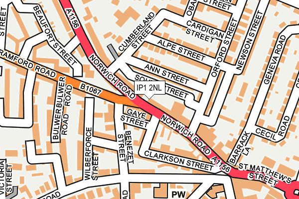 IP1 2NL map - OS OpenMap – Local (Ordnance Survey)