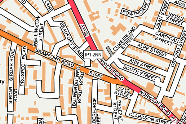 IP1 2NN map - OS OpenMap – Local (Ordnance Survey)