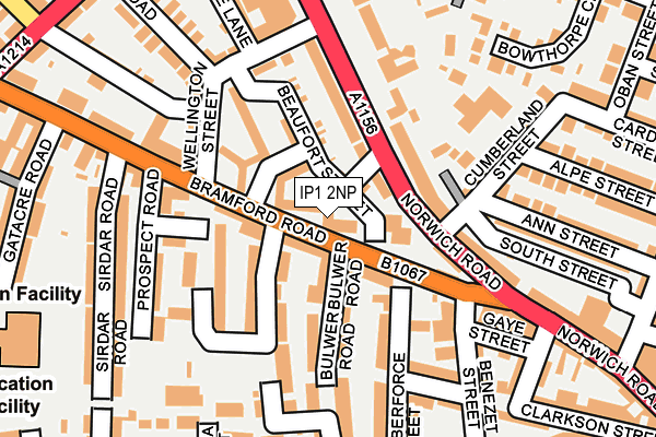 IP1 2NP map - OS OpenMap – Local (Ordnance Survey)