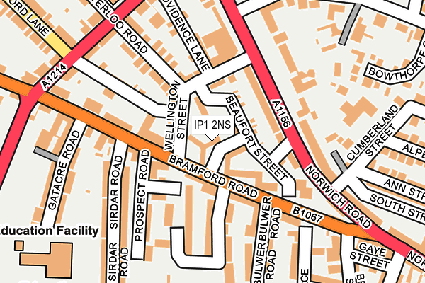 IP1 2NS map - OS OpenMap – Local (Ordnance Survey)