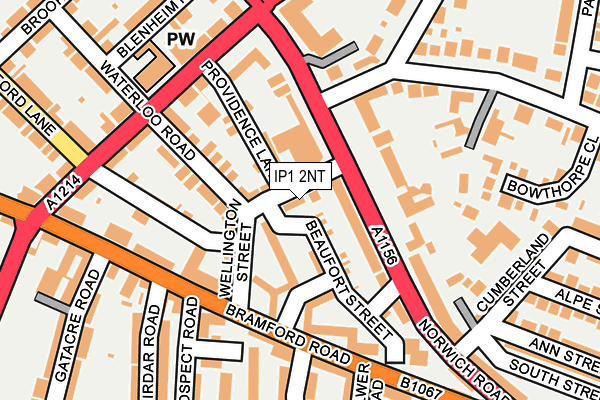 IP1 2NT map - OS OpenMap – Local (Ordnance Survey)