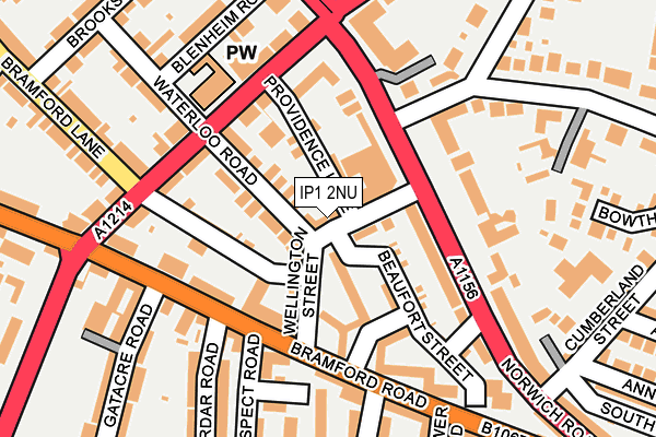 IP1 2NU map - OS OpenMap – Local (Ordnance Survey)