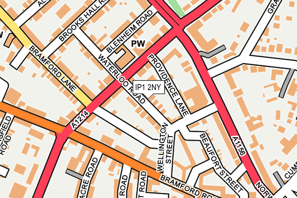 IP1 2NY map - OS OpenMap – Local (Ordnance Survey)