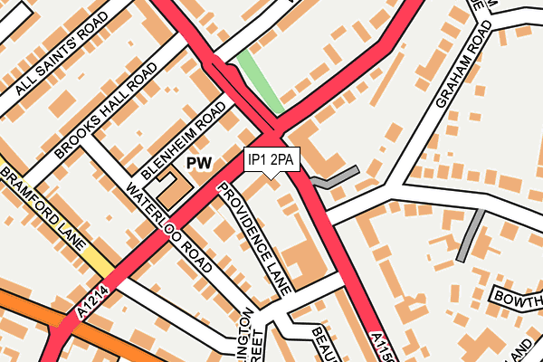 IP1 2PA map - OS OpenMap – Local (Ordnance Survey)