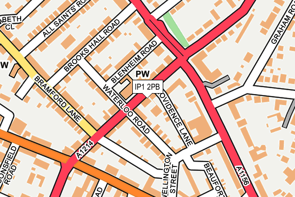 IP1 2PB map - OS OpenMap – Local (Ordnance Survey)