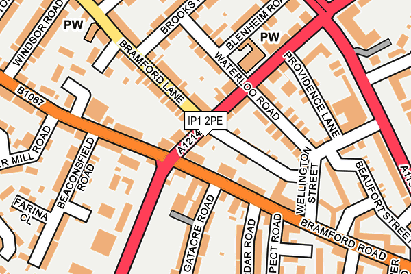 IP1 2PE map - OS OpenMap – Local (Ordnance Survey)