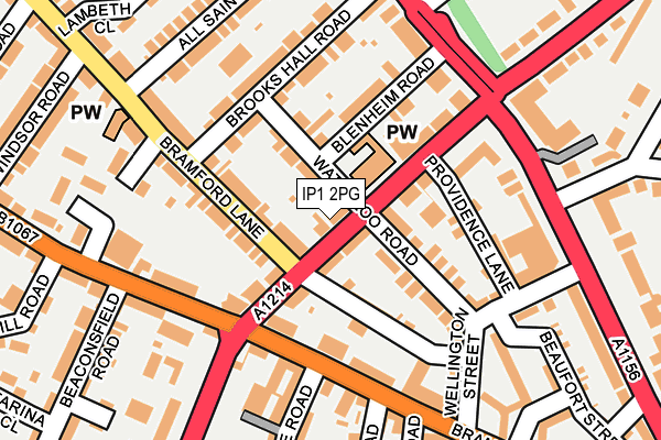 IP1 2PG map - OS OpenMap – Local (Ordnance Survey)