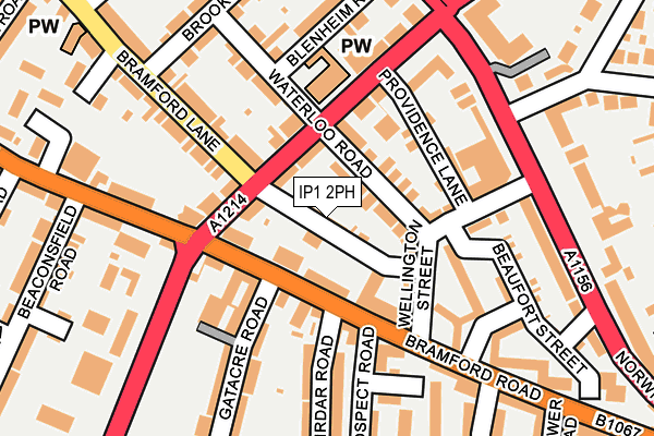 IP1 2PH map - OS OpenMap – Local (Ordnance Survey)