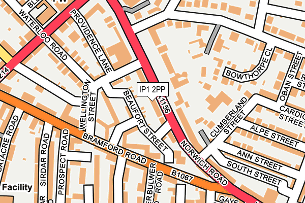 IP1 2PP map - OS OpenMap – Local (Ordnance Survey)