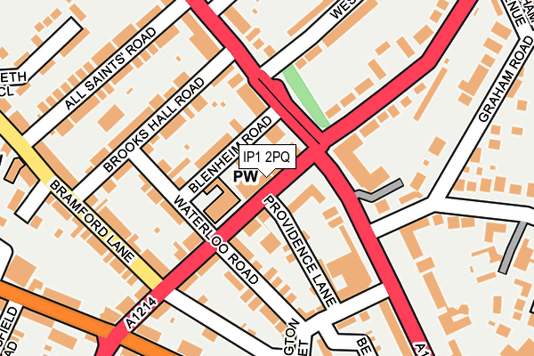 IP1 2PQ map - OS OpenMap – Local (Ordnance Survey)