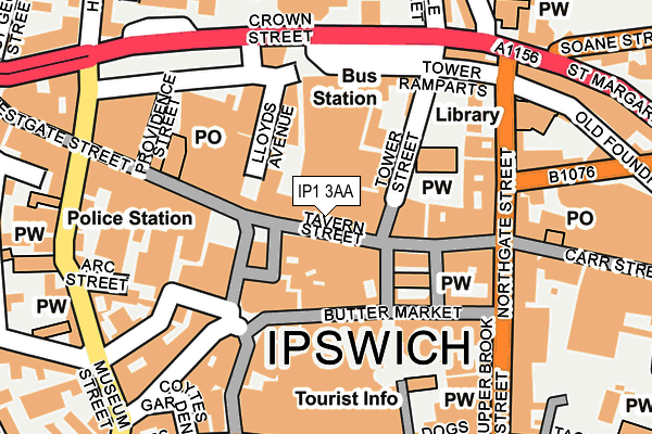 IP1 3AA map - OS OpenMap – Local (Ordnance Survey)
