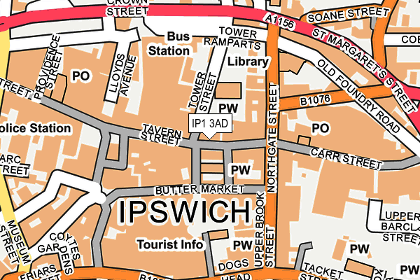 IP1 3AD map - OS OpenMap – Local (Ordnance Survey)