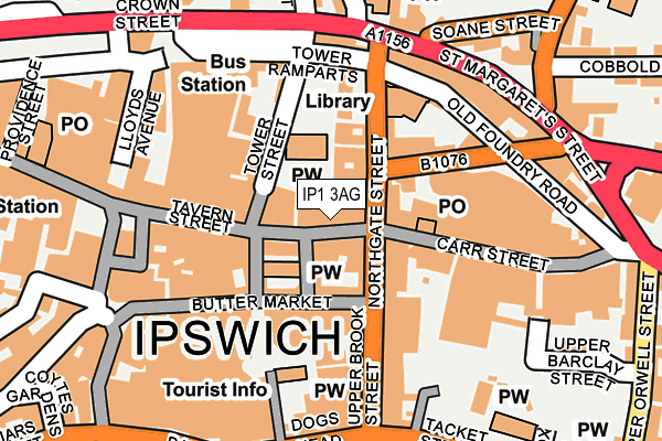 IP1 3AG map - OS OpenMap – Local (Ordnance Survey)