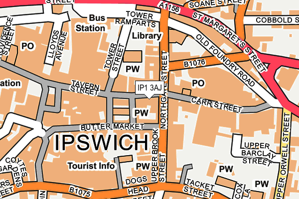 IP1 3AJ map - OS OpenMap – Local (Ordnance Survey)
