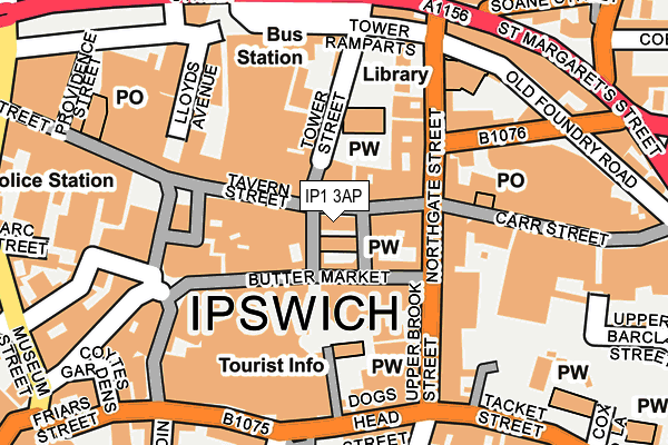 IP1 3AP map - OS OpenMap – Local (Ordnance Survey)