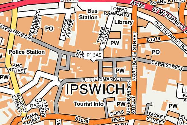IP1 3AS map - OS OpenMap – Local (Ordnance Survey)