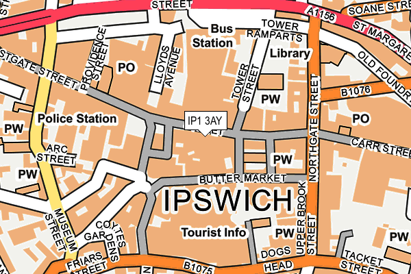 IP1 3AY map - OS OpenMap – Local (Ordnance Survey)