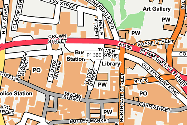 IP1 3BE map - OS OpenMap – Local (Ordnance Survey)