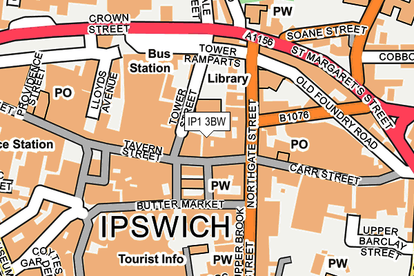 IP1 3BW map - OS OpenMap – Local (Ordnance Survey)