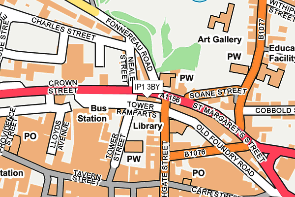 IP1 3BY map - OS OpenMap – Local (Ordnance Survey)