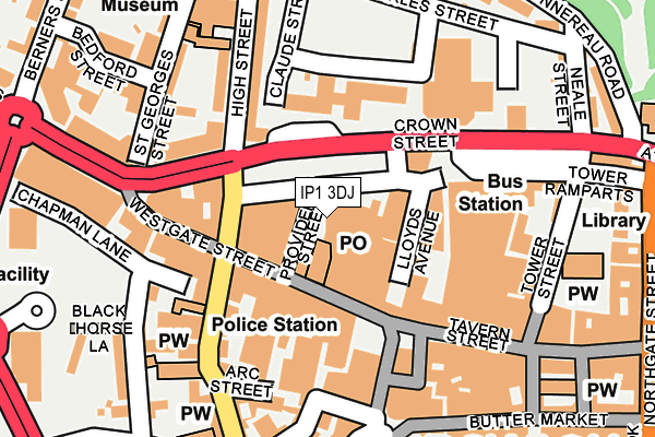 IP1 3DJ map - OS OpenMap – Local (Ordnance Survey)