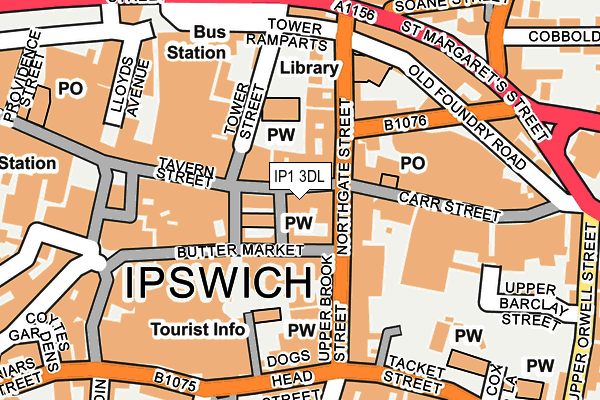 IP1 3DL map - OS OpenMap – Local (Ordnance Survey)