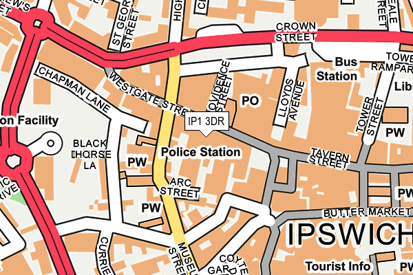 IP1 3DR map - OS OpenMap – Local (Ordnance Survey)