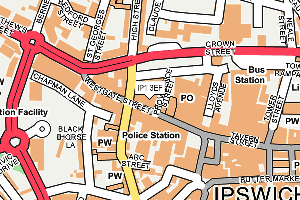 IP1 3EF map - OS OpenMap – Local (Ordnance Survey)